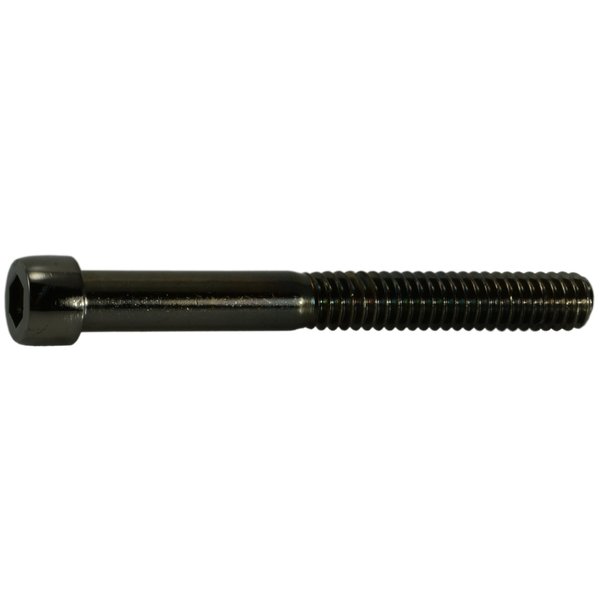 Midwest Fastener 1/4"-20 Socket Head Cap Screw, Black Chrome Plated Steel, 2-1/4 in Length, 4 PK 33493